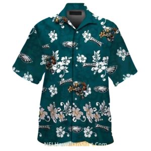 Philadelphia Eagles Floral And Mascot Hawaiian Shirt