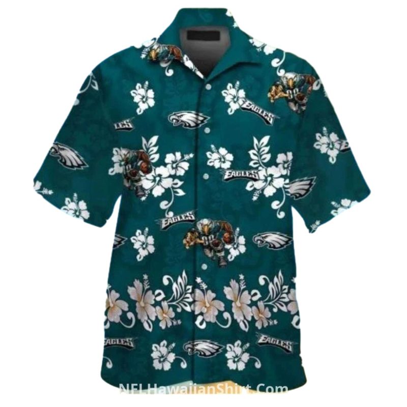 Philadelphia Eagles Hawaiian Shirt Floral And Player Art 1 3