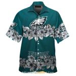 Philadelphia Eagles Floral Hibiscus Pattern Hawaiian Shirt