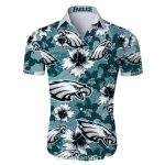Philadelphia Eagles Floral Hibiscus Green Pattern Hawaiian Shirt