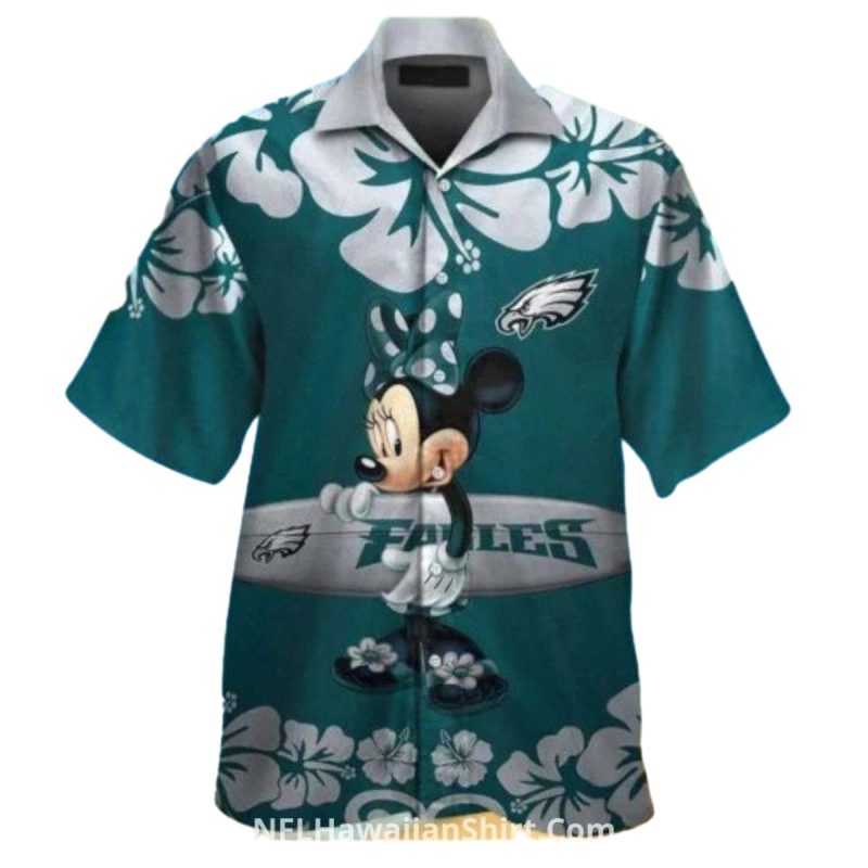 Philadelphia Eagles Hawaiian Shirt Floral Minnie Mouse Print 1 3 1024X1024 1