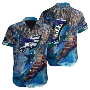 Philadelphia Eagles Marlin Fish Ocean Hawaiian Shirt