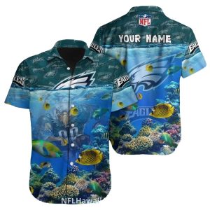 Personalized Philadelphia Eagles Ocean Underwater Hawaiian Shirt