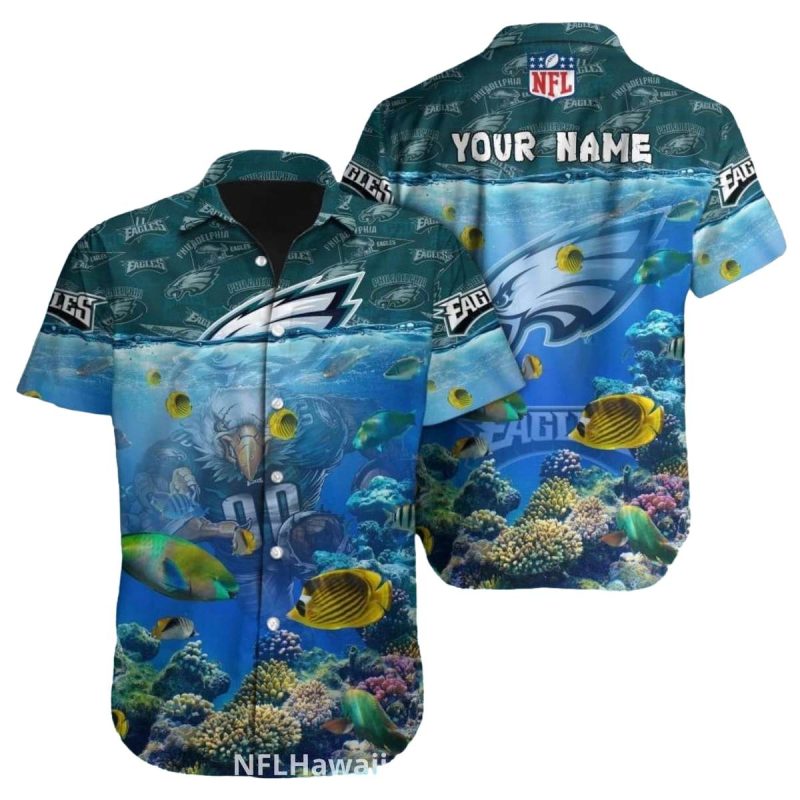 Philadelphia Eagles Hawaiian Shirt Ocean Underwater Print 1 3