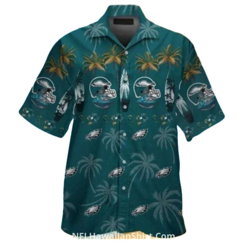 Philadelphia Eagles Hawaiian Shirt Palm Tree And Helmet Print 1 3 1024X1024 1
