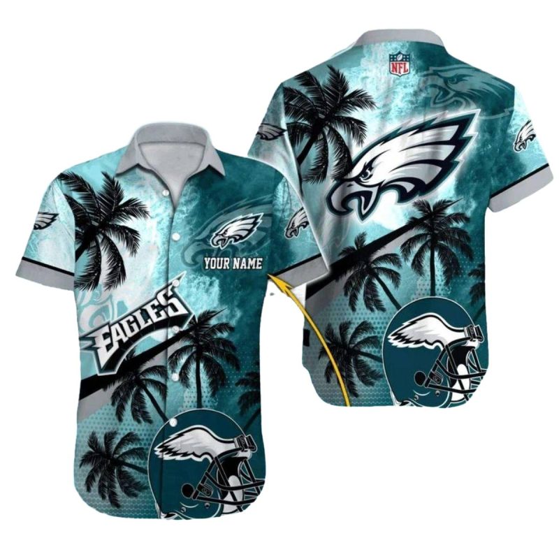 Philadelphia Eagles Hawaiian Shirt Palm Trees And Football Art 1 3 1024X1024 1