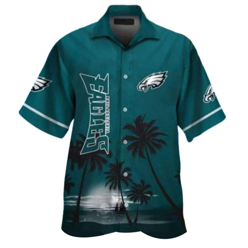 Philadelphia Eagles Hawaiian Shirt Sunset Palm Tree Theme 1 3 1024X1024 1
