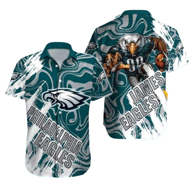 Philadelphia Eagles Hawaiian Shirt Swirl Art With Fierce Eagle 1 3 1024X1024 1