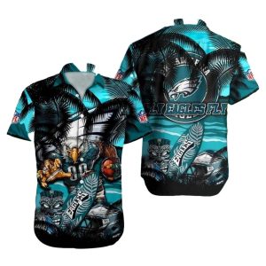 Philadelphia Eagles Tiki Tropical Island Hawaiian Shirt