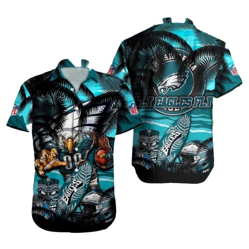 Philadelphia Eagles Hawaiian Shirt Tiki Tropical Island Theme 1 3 1024X1024 1