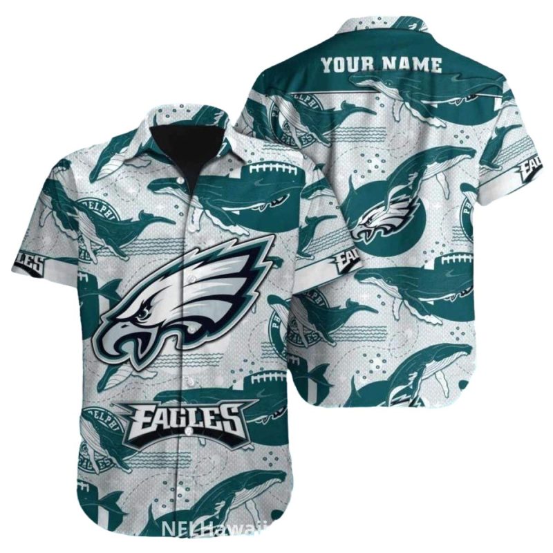 Philadelphia Eagles Hawaiian Shirt Whale Pattern Football Print 1 3 1024X1024 1