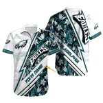 Philadelphia Eagles White Floral Lightning Hawaiian Shirt