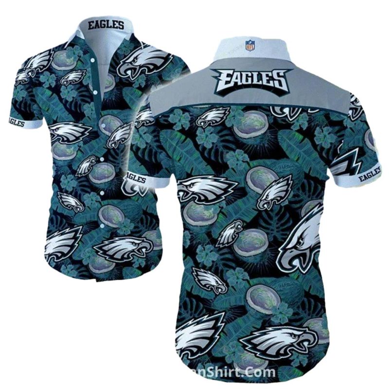 Philadelphia Eagles Hawaiian Shirt With Coconuts And Greenery 1 3 1024X1024 1