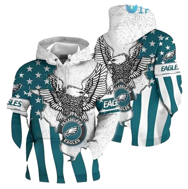 Philadelphia Eagles Hoodie 3D Broken Usa Flag Logo Philadelphia Eagles Gift 0 768X768 1
