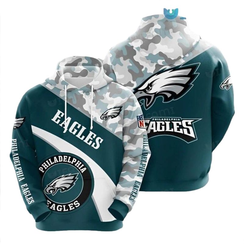 Philadelphia Eagles Hoodie 3D Camo Pattern Blue Mix Logo Philadelphia Eagles Gift 0 768X768 1