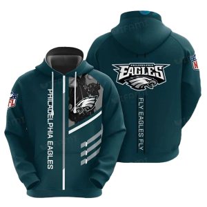 Philadelphia Eagles Fly Eagles Fly Green Logo All Over Print Hoodie