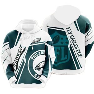 Philadelphia Eagles NLF Logo White Kelly Green All Over Print Hoodie