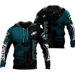 Philadelphia Eagles Skull Galaxy Background Logo All Over Print Hoodie