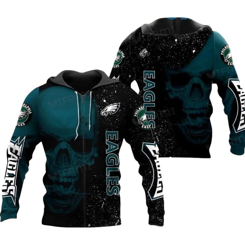Philadelphia Eagles Hoodie 3D Skull Galaxy Background Logo Philadelphia Eagles Gift 0 768X768 1
