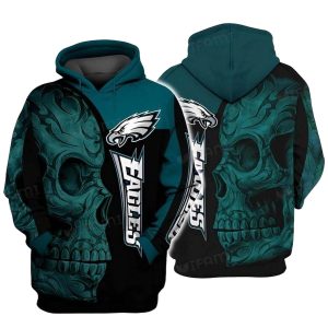 Philadelphia Eagles Tribal Skull Blue Black All Over Print Hoodie