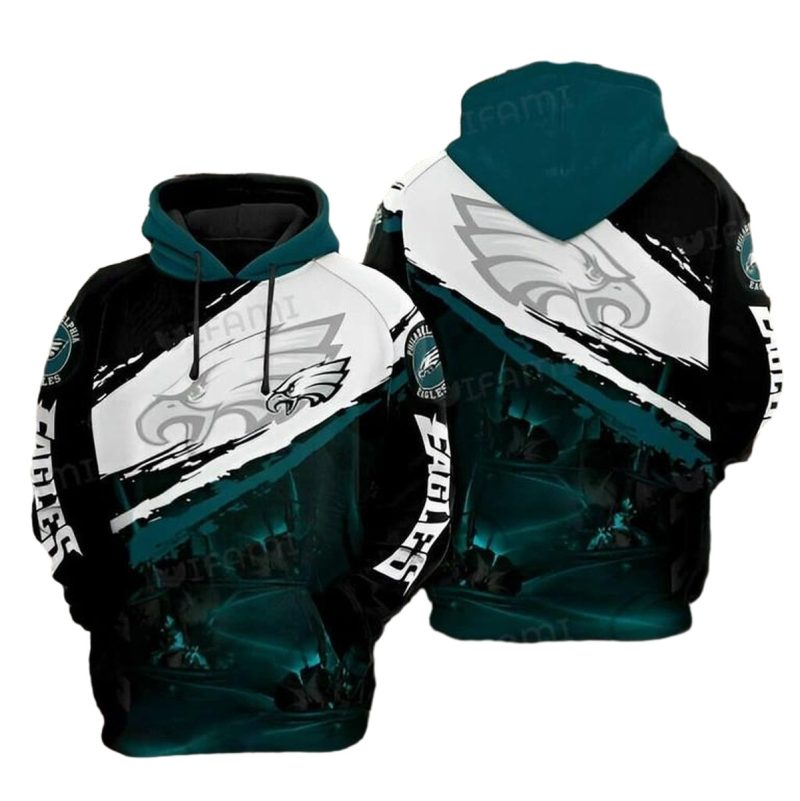 Philadelphia Eagles Hoodie 3D White Green Philadelphia Eagles Gift 0 768X768 1