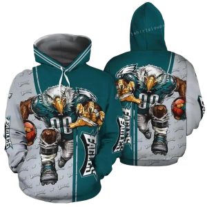 Philadelphia Eagles Mascot Multi Logo Hoodie