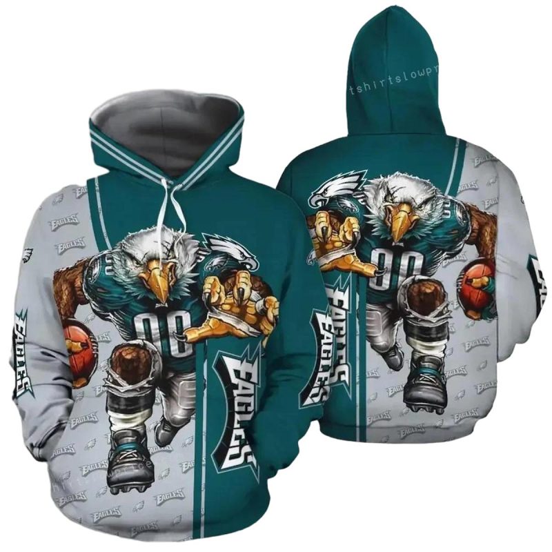 Philadelphia Eagles Hoodie Mens Mascot 3D All Over Print 1