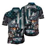 Philadelphia Eagles Horror Characters In Scooby Doo Van Halloween Hawaiian Shirt