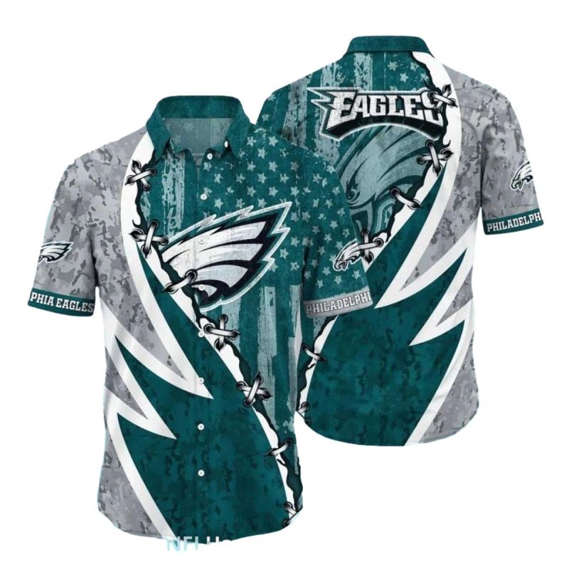 Philadelphia Eagles Intense Storm Barbed Wire Hawaiian Shirt 1 3 1024X1024 1