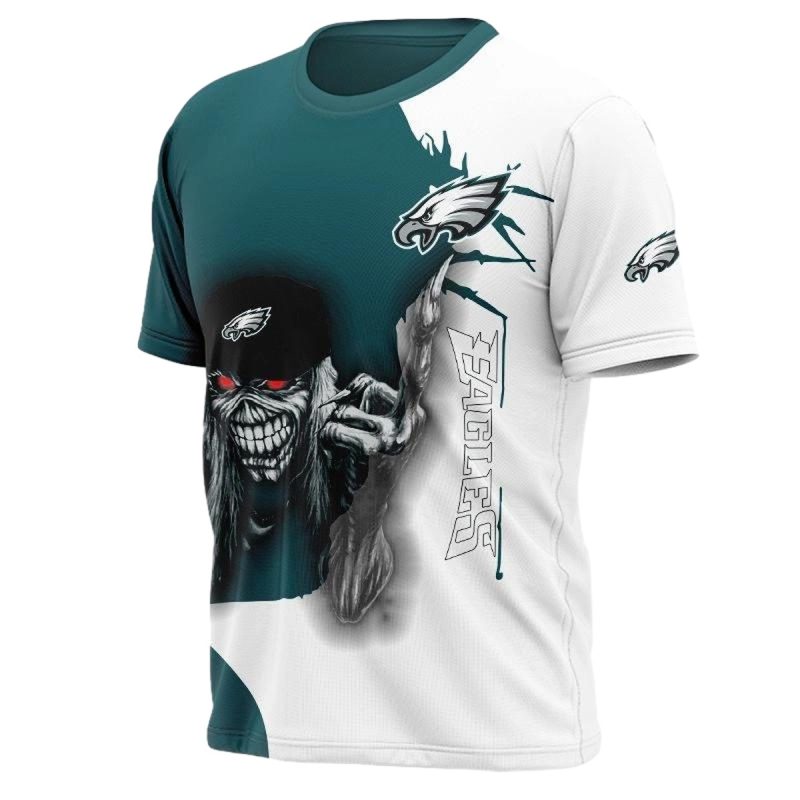 Philadelphia Eagles Iron Skull Hat White 1