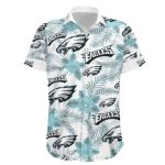 Philadelphia Eagles Island Breeze White Floral Hawaiian Shirt