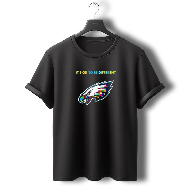 Philadelphia Eagles Its Ok To Be Different Autism Awareness T Shirt T Shirt 0 1