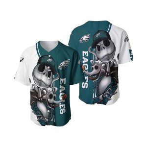 Philadelphia Eagles Jack Skellington And Zero Baseball Jersey