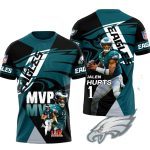 Philadelphia Eagles Jalen Hurts 1 Mvp AOP T-Shirt