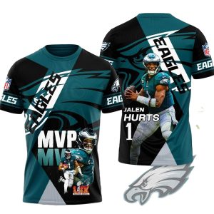 Philadelphia Eagles Jalen Hurts 1 MVP AOP T-Shirt
