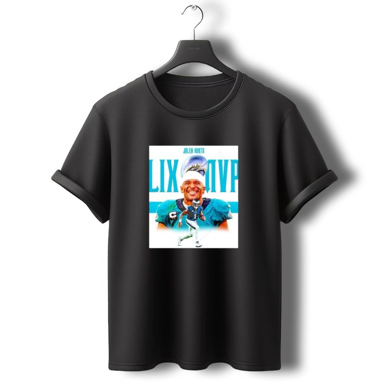Philadelphia Eagles Jalen Hurts Lix Mvp Celebration With Trophy T Shirt T Shirt 0 1