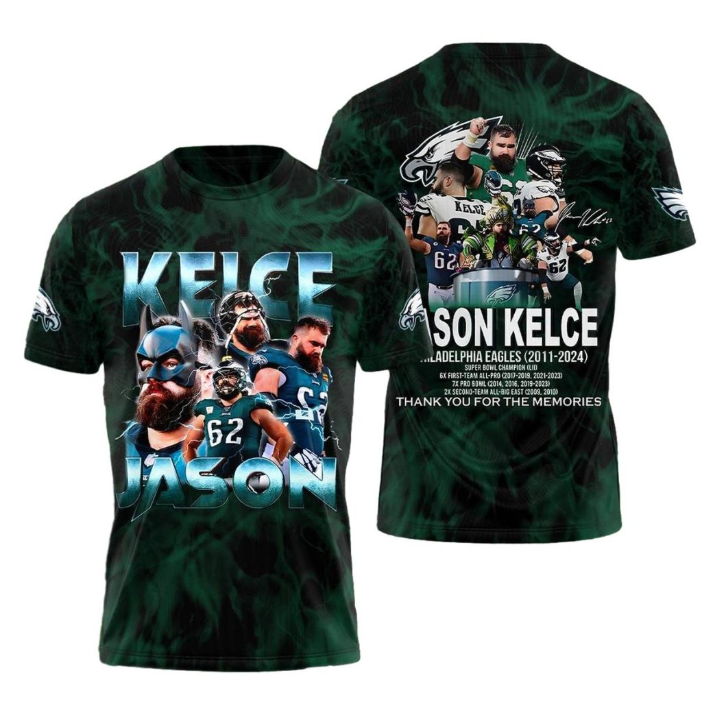 Philadelphia Eagles Jason Kelce Thank You For The Memories Aop Tshirt