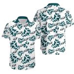 Philadelphia Eagles Logo Leafy Wings Monochrome Hawaiian Shirt