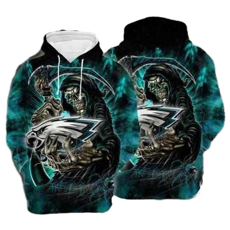 Philadelphia Eagles Life Reaper Hoodie 3D 0
