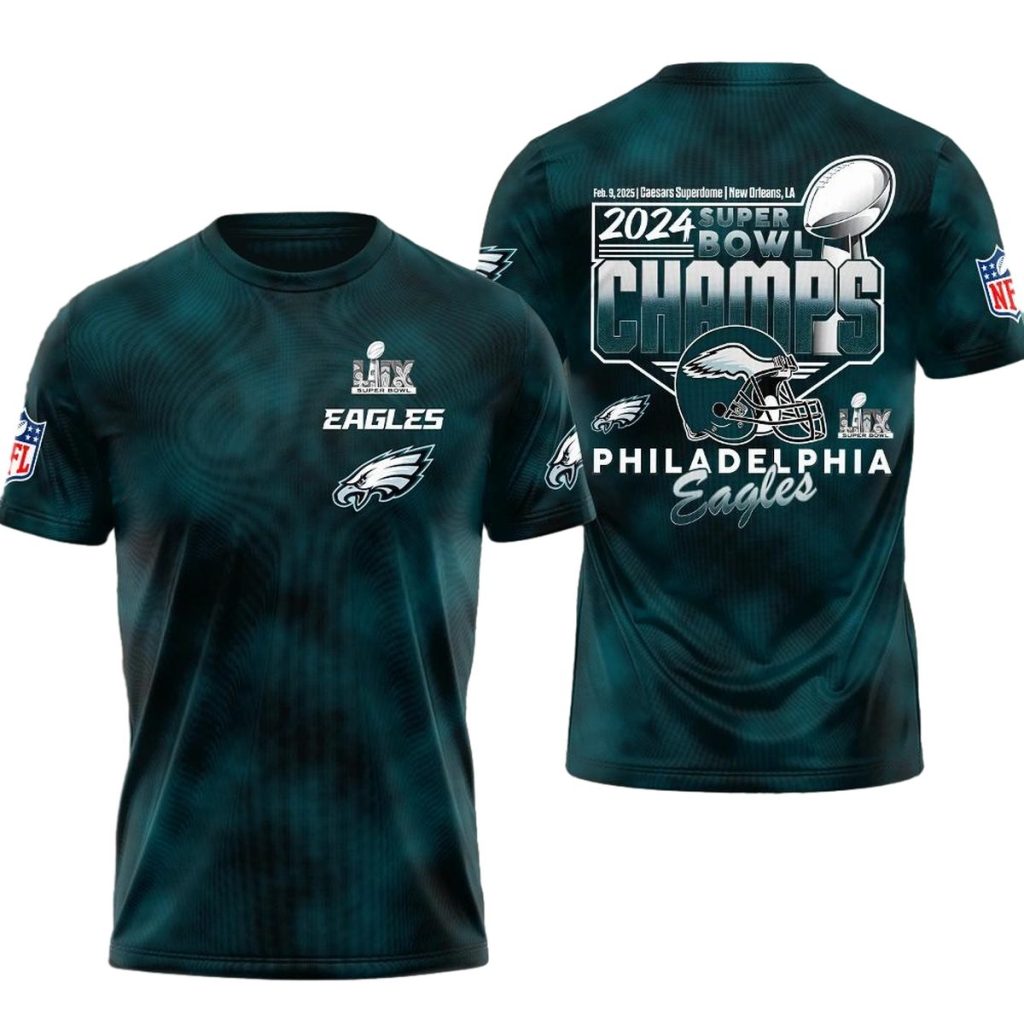 Philadelphia Eagles Logo And Helmet Champs Aop T Shirt