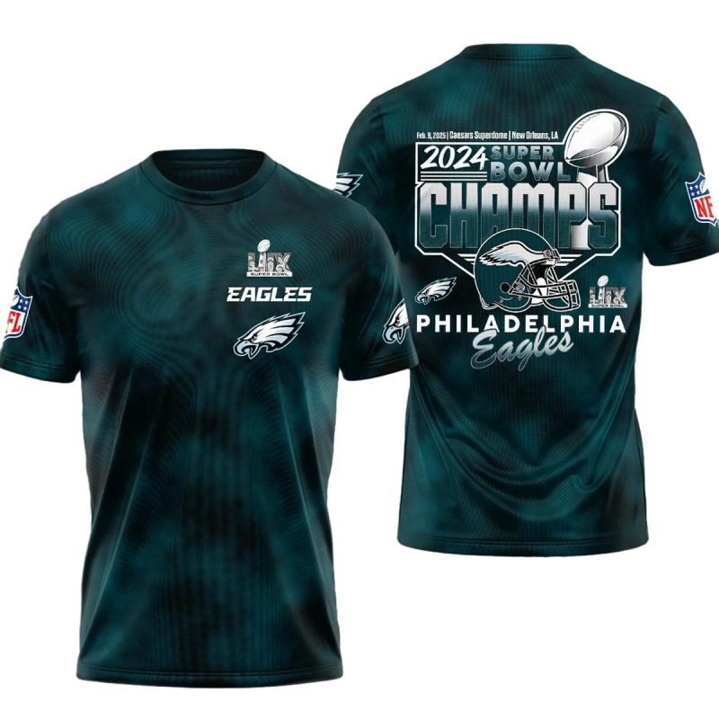 Philadelphia Eagles Logo And Helmet Champs Aop T Shirt