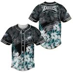 Philadelphia Eagles Logo Floral Pattern Baseball Jersey