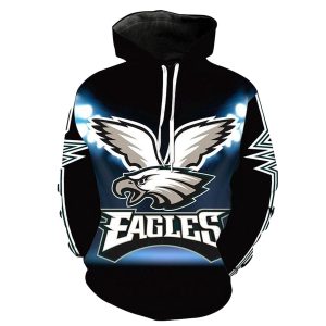 Philadelphia Eagles Logo Light All Over Print Hoodie