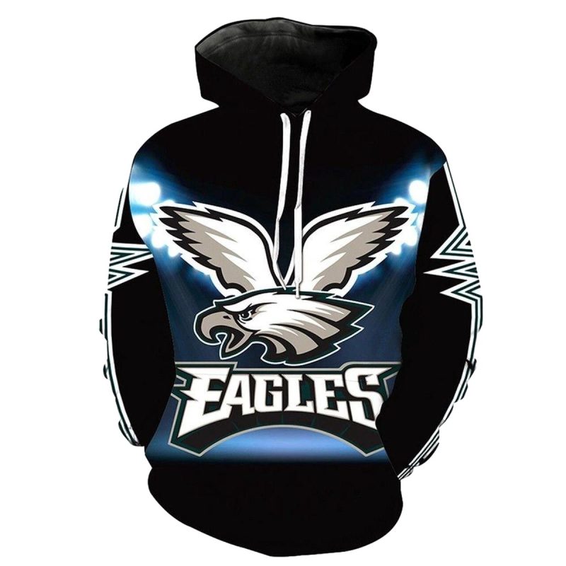 Philadelphia Eagles Logo Light 3D Hoodie All Over Printed