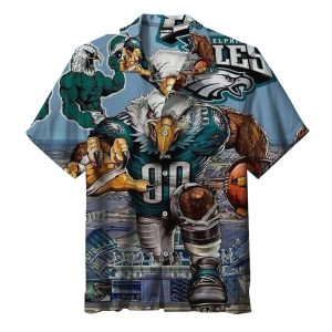 Philadelphia Eagles Majestic Mascot Beachfront Hawaiian Shirt
