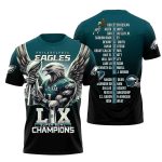 Philadelphia Eagles Mascot Hold Cup Name Players AOP T-Shirt