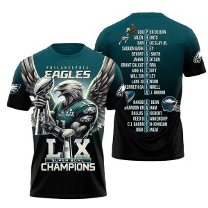 Philadelphia Eagles Mascot Hold Cup Name Players AOP T-Shirt
