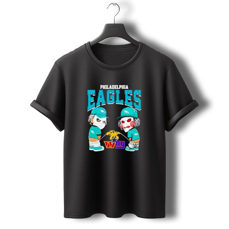 Philadelphia Eagles Michael Myers Billy The Puppet Halloween Ny Giants Rivalry T Shirt T Shirt 0 1