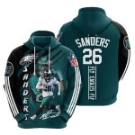 Philadelphia Eagles Miles Sanders 26 Fly Eagles Fly All Over Print Hoodie