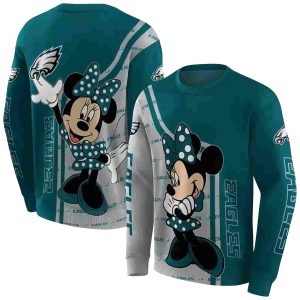 Philadelphia Eagles Minnie Mouse Green AOP Sweatshirt